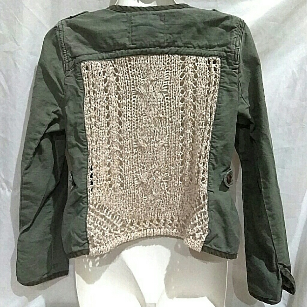Anthropologie Crocheted Military Jacket DOL - Picture 7 of 7